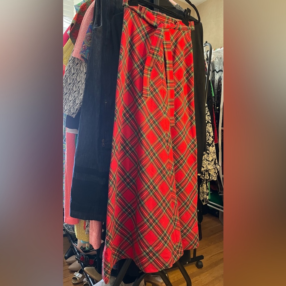 VTG Tartan Plaid Red Women's Skirt